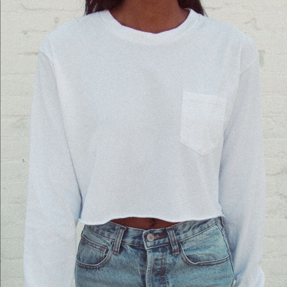 Brandy Melville White Long Sleeve Judy Top